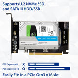 2.5-inch U.2 NVMe drive to PCI-e x16 Slot card or SATA III PCI Mount
