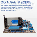 2.5-inch U.2 NVMe drive to PCI-e x16 Slot card or SATA III PCI Mount