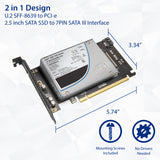 2.5-inch U.2 NVMe drive to PCI-e x16 Slot card or SATA III PCI Mount