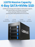 USB 4.0 (40Gbps) Type-C 4 Bay 2.5 Inch and 3.5 Inch SATA Hard Drive + 1 Bay M.2 NMVe Combo External Hard Drive Enclosure image 7