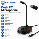 3.5mm Desktop Gaming Microphone with Volume Control Knob image 6