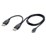 3 ft USB 2.0 A Male to Mini B Male Cable, Black Color - CL-CAB20042
