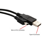 3 ft USB 2.0 A Male to Mini B Male Cable, Black Color - CL-CAB20042
