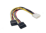 4 Pin Molex Male to Two 15 Pin SATA Power Cable - CL-CAB40021