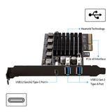 2 Port USB Type A 3.2 and Single Port USB-C 3.2 Gen 2x2 PCI-e Gen 3 x4 Expansion Card