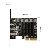 2 Port USB Type A 3.2 and Single Port USB-C 3.2 Gen 2x2 PCI-e Gen 3 x4 Expansion Card