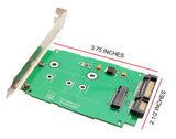 M.2 B or B+ M key up to 60 mm to 2.5" SATA III Card with Full and Low Profile Brackets - SI-ADA40083