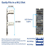 8 port Non-RAID SATA III 6Gbp/s to M.2 B+M Key Adapter PCI-e 3.0 x2 bandwith - SI-ADA40170