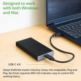 Portable NVMe USB4.0 (USB-C) SSD Ultra Fast External SSD Drive Aluminum Enclosure (Enclosure Only)