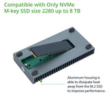 Portable NVMe USB4.0 (USB-C) SSD Ultra Fast External SSD Drive Aluminum Enclosure (Enclosure Only)