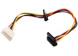 12" Molex to Dual SATA Right Angle Power Cable - SY-CAB40018
