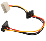 12" Molex to Dual SATA Right Angle Power Cable - SY-CAB40018
