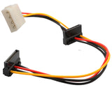 12" Molex to Dual SATA Right Angle Power Cable - SY-CAB40018