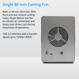5 Bay USB 3.2 Type-C 10Gbps Daisy-Chain Hard Drive Enclosure DAS, Support 120TB (5x 24TB) 2.5" & 3.5" SATA HDD/SSD - SY-ENC50128