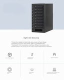 USB 4.0 (40Gbps) Type-C 8 Bay 2.5 Inch and 3.5 Inch SATA Hard Drive External Hard Drive Enclosure - SY-ENC50129