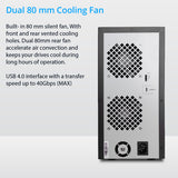 USB 4.0 (40Gbps) Type-C 8 Bay 2.5 Inch and 3.5 Inch SATA Hard Drive External Hard Drive Enclosure - SY-ENC50129
