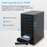 USB 4.0 (40Gbps) Type-C 8 Bay 2.5 Inch and 3.5 Inch SATA Hard Drive External Hard Drive Enclosure - SY-ENC50129