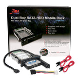 5.25" Bay Drive Tray Less Mobile Rack for 3.5" and 2.5" SATA III HDD with extra 2 port USB 3.0 - SY-MRA55006