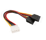 5" Molex to Dual SATA Power Connector Cable - SY-CAB40007