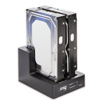 CL-ENC50060 USB 3.0 Dual Slot 3.5"/2.5" Sata III HD Docking Station for Easy Clone and Backup, Black
