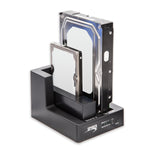 CL-ENC50060 USB 3.0 Dual Slot 3.5"/2.5" Sata III HD Docking Station for Easy Clone and Backup, Black
