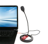 PC Goose Neck Microphone, Computer Microphone With Mute Switch and Stand, Plug And Play 3.5mm Microphone For Desktop/Laptop/iPad/Tablet - CL-ME-606