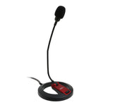 PC Goose Neck Microphone, Computer Microphone With Mute Switch and Stand, Plug And Play 3.5mm Microphone For Desktop/Laptop/iPad/Tablet - CL-ME-606