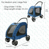 Novalife Stroller Collapsible Push Jogger 4-Wheels Wagon for Pets, Dogs, Cat, Puppies