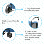 Novalife Stroller Collapsible Push Jogger 4-Wheels Wagon for Pets, Dogs, Cat, Puppies