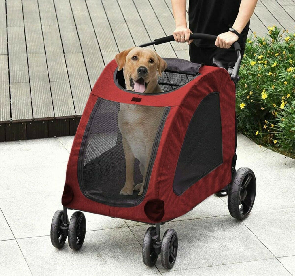 wagon stroller for dogs Novalife Stroller Collapsible Push Jogger 4-Wheels Wagon for Pets, Dog – AJK-Store.com