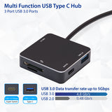USB-C Mini Hub 3 Ports USB 3.0 with SD Card Reader for MacBook/Pro, Dell XPS, HP Spectre, Lenovo, Chromebook