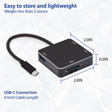 USB-C Mini Hub 3 Ports USB 3.0 with SD Card Reader for MacBook/Pro, Dell XPS, HP Spectre, Lenovo, Chromebook