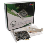 Low Profile PCI-Express Firewire Card with Two 1394b Ports and One 1394a Port (2B1A), TI Chipset, Extra Regular Bracket SD-PEX30009