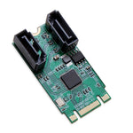 M.2 B+M Key 22x42 PCIe To 2 Port SATA III RAID Adapter Card