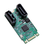 M.2 B+M Key 22x42 PCIe To 2 Port SATA III RAID Adapter Card
