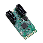 M.2 B+M Key 22x42 PCIe To 2 Ports SATA 6 G III Adapter Card