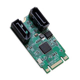 M.2 B+M Key 22x42 PCIe To 2 Ports SATA 6 G III Adapter Card