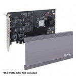 Dual M.2 NVMe Ports to PCIe 3.0 x16 Bifurcation Riser Controller - Support Non-Bifurcation Motherboard