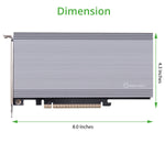 Dual M.2 NVMe Ports to PCIe 3.0 x16 Bifurcation Riser Controller - Support Non-Bifurcation Motherboard