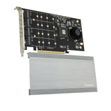Quad M.2 NVMe Ports to PCIe 3.0 x16 Bifurcation Riser Controller - Support Non-BiFurcation Motherboard