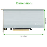 Quad M.2 NVMe Ports to PCIe 3.0 x16 Bifurcation Riser Controller - Support Non-BiFurcation Motherboard