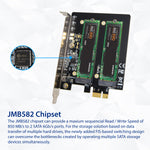 Dual M.2 B-Key PCI-e 3.0 x1 Adapter with Heatsink