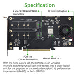 Dual M.2 NVMe Ports RAID to PCIe 3.0 x16 Interface ( x8 Bandwidth)