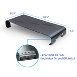 Metal Computer Monitor Stand Riser with USB 3.0 Hub