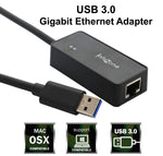 USB 3.0 to RJ45 10/100/1000 Gigabit Ethernet LAN NIC Adapter for Windows, Mac, Linux - SY-ADA24029
