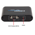 SY-ADA31050 VGA + 3.5mm Audio to HDMI Converter, Black