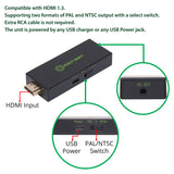 HDMI to AV Converter, HDMI to RCA Converter Old TV, HDMI to 3 RCA Converter HDMI to CVBS Converter Adapter Supports PAL/NTSC, 1080P Fire Stick, PS3, DVD, Blue-Ray, Xbox one, Roku