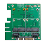 SATA III to Dual mSATA SSD RAID Adapter - 3.5 Inch Mounting Try or PCI Slot Mount Able