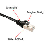 Black 5 Meter CAT7 STP Network Flat Cable