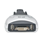 DVI KVM 2x1 Switch 3.9 ft Cables Supports USB 2.0 Device Control up to 2 Computers and Audio / Microphone 3.5mm Jack